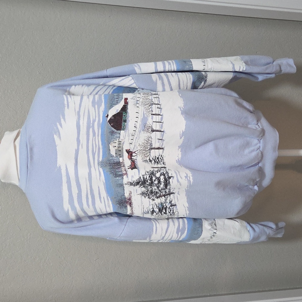 Vintage Winter Scene Turtleneck Sweatshirt - Picture 4 of 10